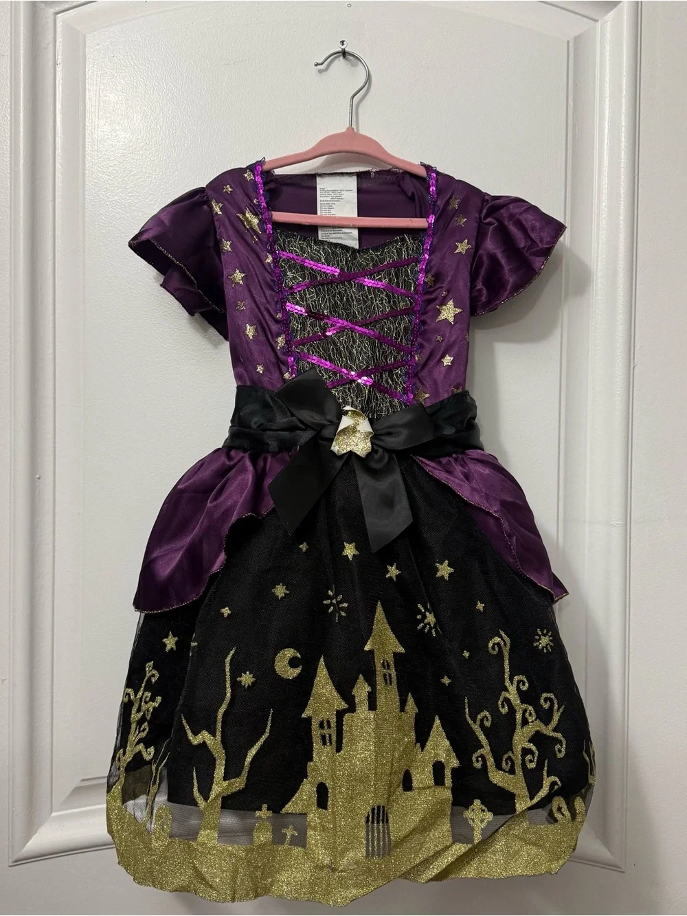 Wonder Nation Purple Haunted Castle Halloween Costume Dress Girls Size S (6X)